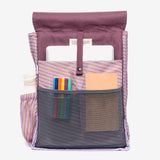 Handy Backpack Stripes Maroon